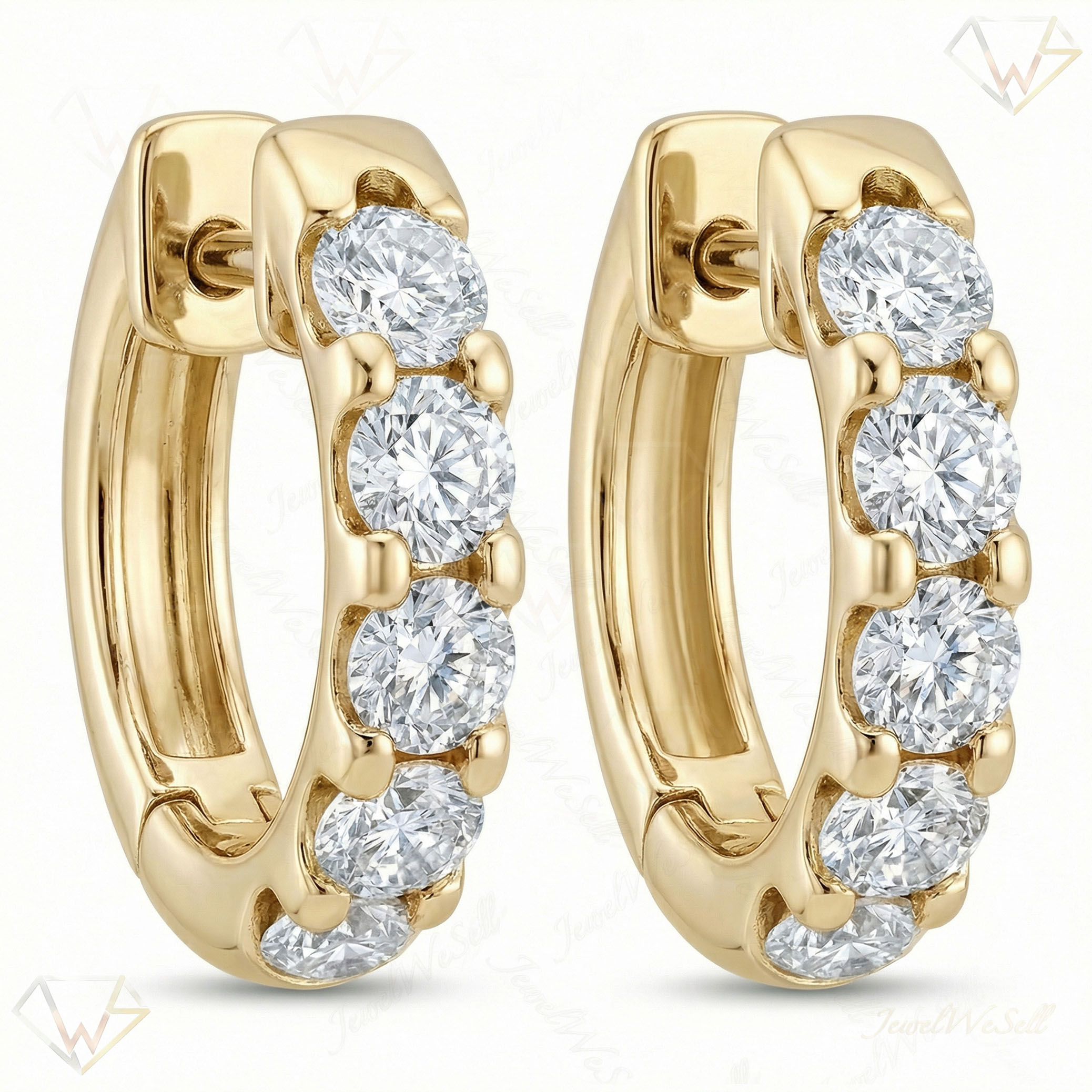 0.90 ct EF VS Lab Grown DIamond Huggies Earrings in 14k Yellow Gold 302805